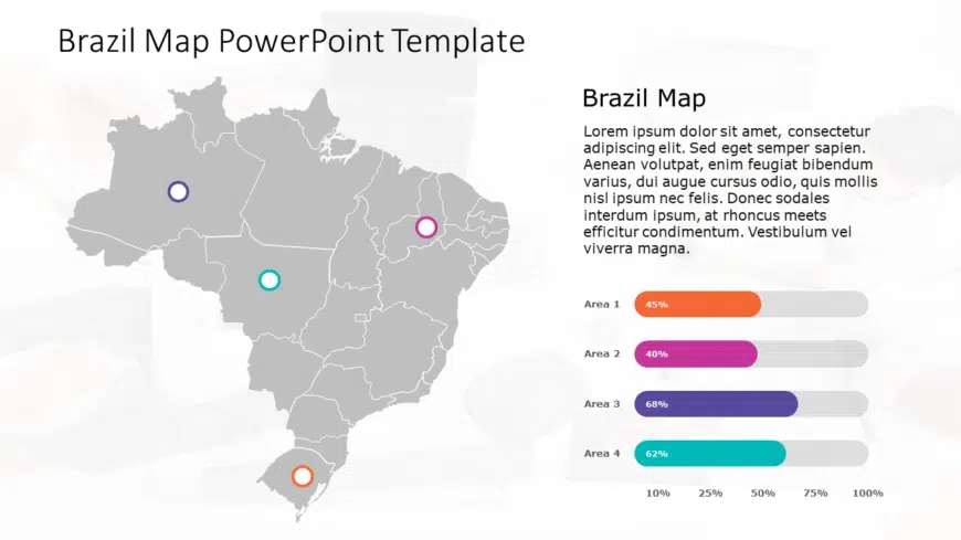 Brazil Map 9 PowerPoint Template