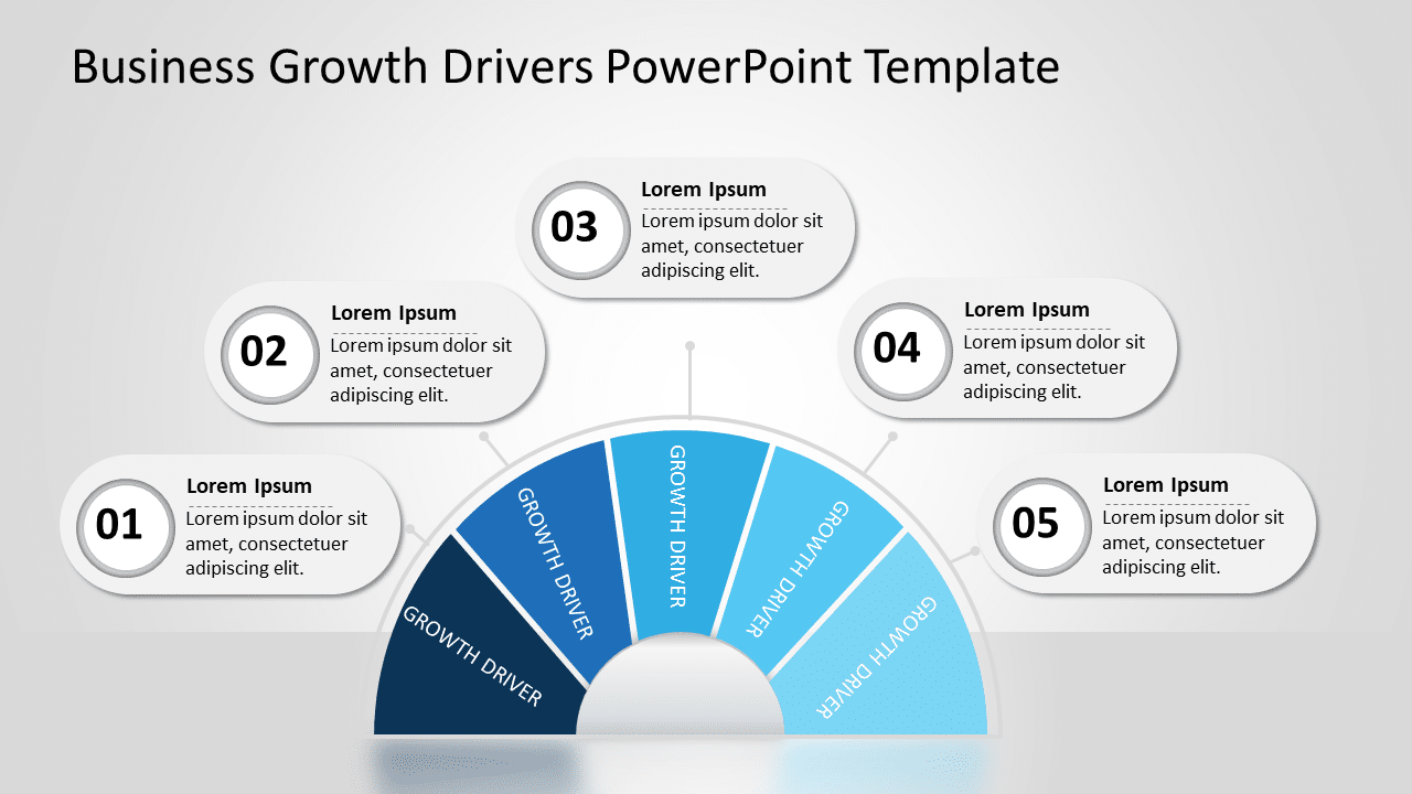 Business Growth Drivers 5 PowerPoint Template & Google Slides Theme