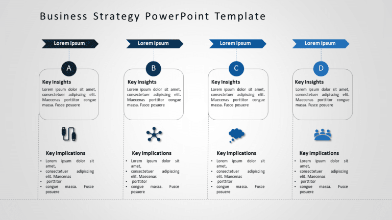 Blue and Gray Sequential Business Insights Diagram Slide Template & Google Slides Theme