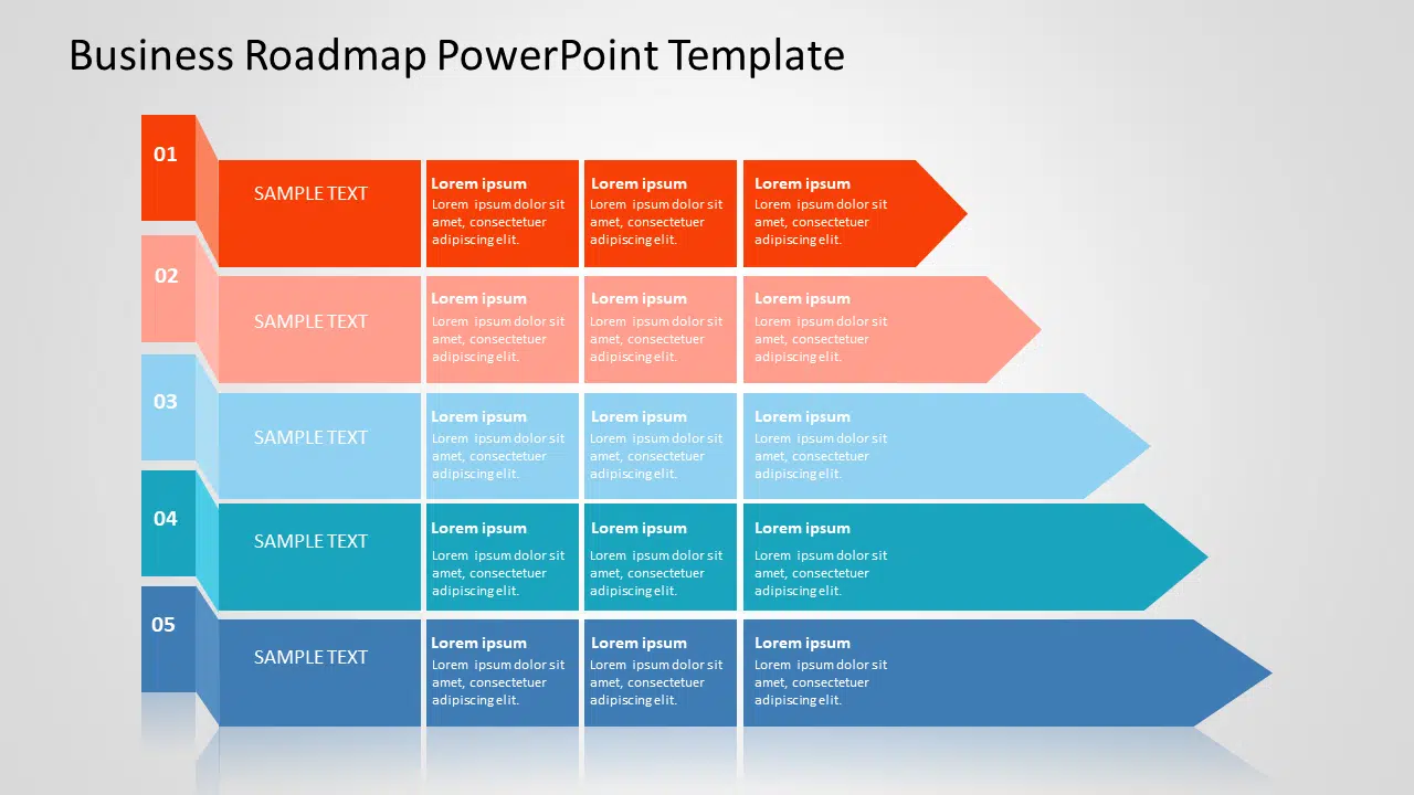 Business roadmap 4 PowerPoint Template & Google Slides Theme