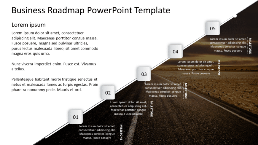 Business roadmap 56 PowerPoint Template