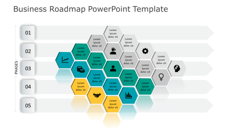 Business roadmap 9 PowerPoint Template
