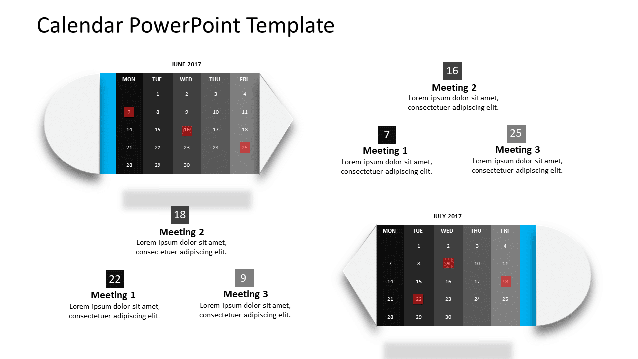 Powerpoint Calender Designs Calendar 5 PowerPoint Template