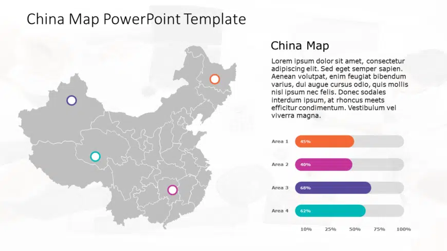 China map 9 PowerPoint Template