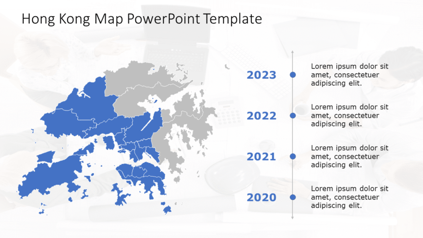 Hong Kong Map 7 PowerPoint Template