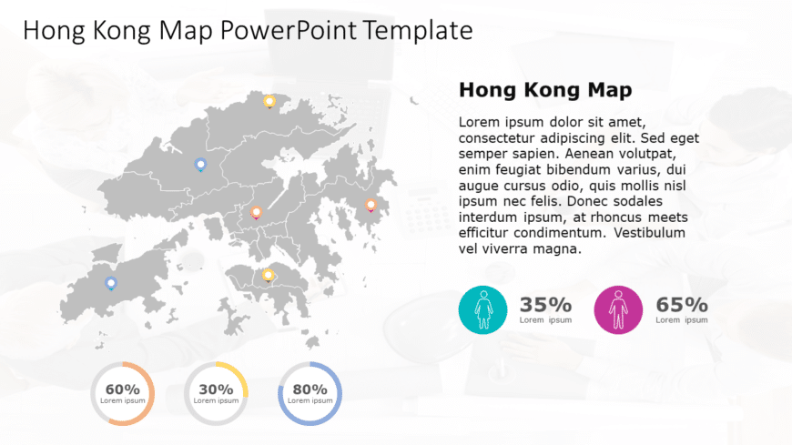 Hong Kong Map 8 PowerPoint Template