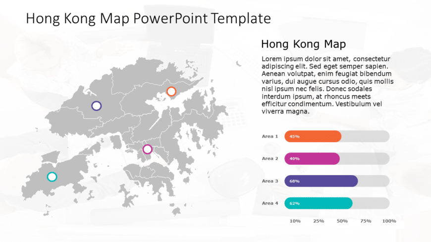 Hong Kong Map 9 PowerPoint Template