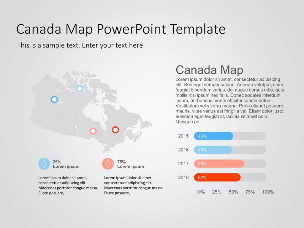 Canada Map PowerPoint Template 9 | Map PowerPoint Templates | SlideUpLift