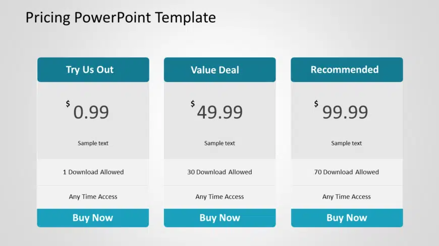 Pricing 4 PowerPoint Template