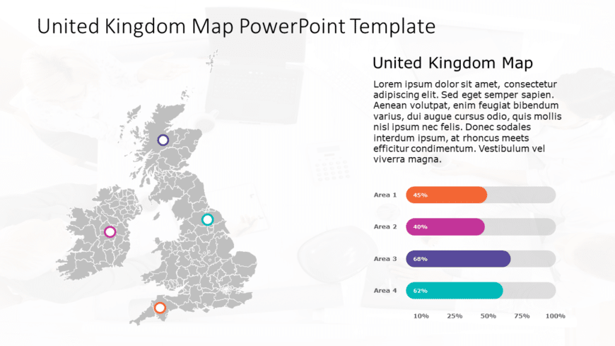 United Kingdom Map 9 PowerPoint Template