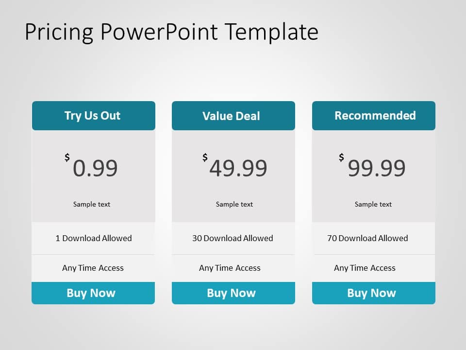 Pricing 4 PowerPoint Template