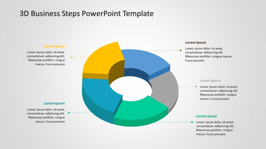 3D Business Steps PowerPoint Template