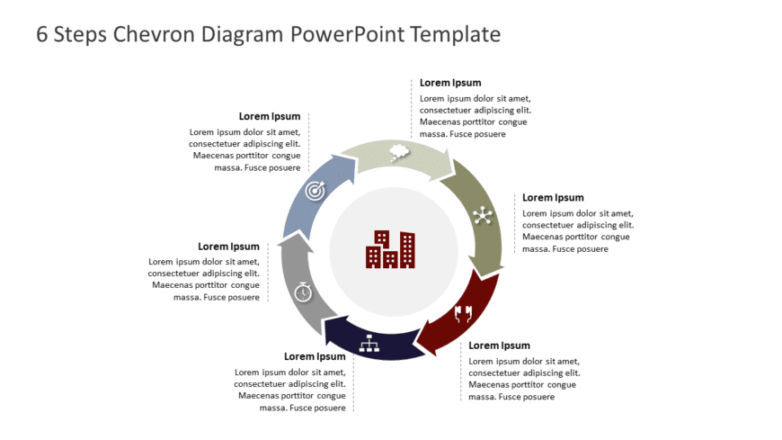 6 Steps Chevron Diagram PowerPoint Template