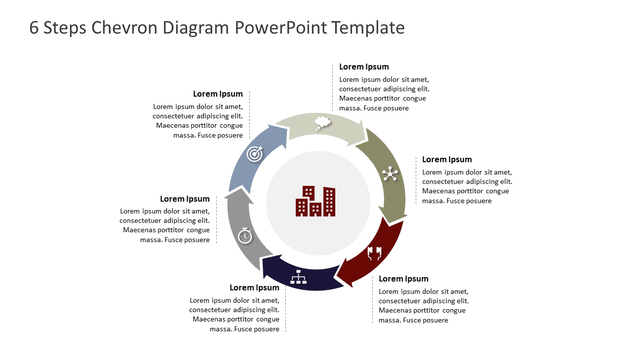 6 Steps Chevron Diagram PowerPoint Template & Google Slides Theme