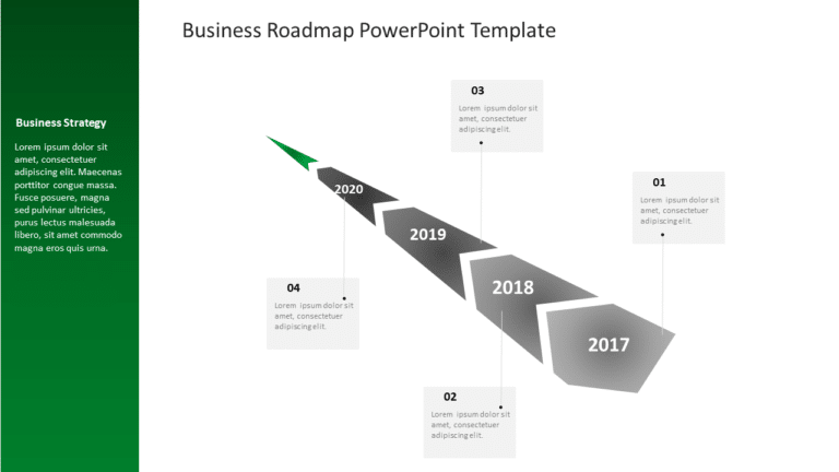 4 Year Business Strategy Roadmap Slide For PowerPoint & Google Slides Theme