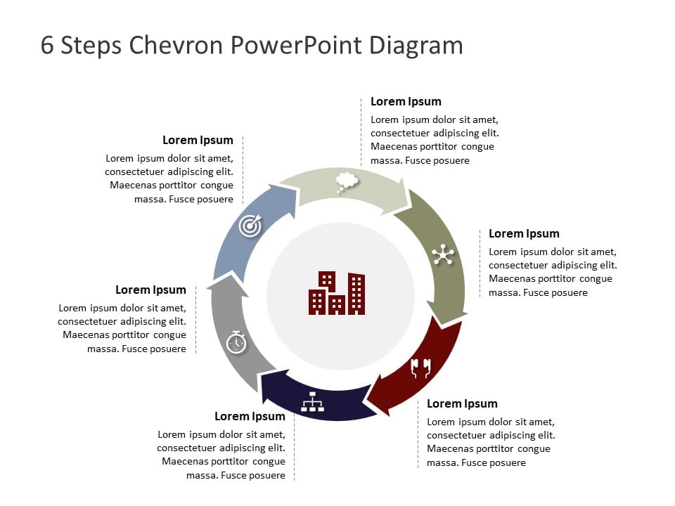 6 Steps Chevron Diagram PowerPoint Template