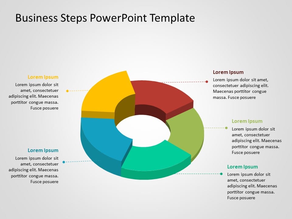 3D Business Steps PowerPoint Template