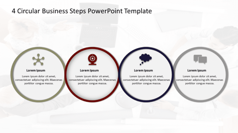 4 Circular Business Steps PowerPoint Template & Google Slides Theme