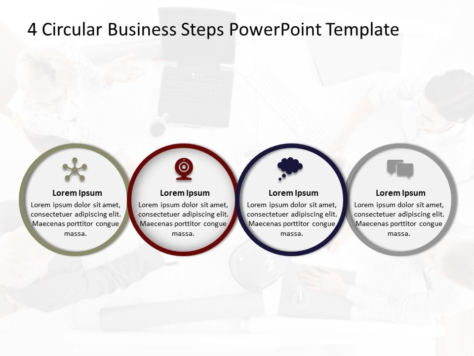 4 Circular Business Steps PowerPoint Template