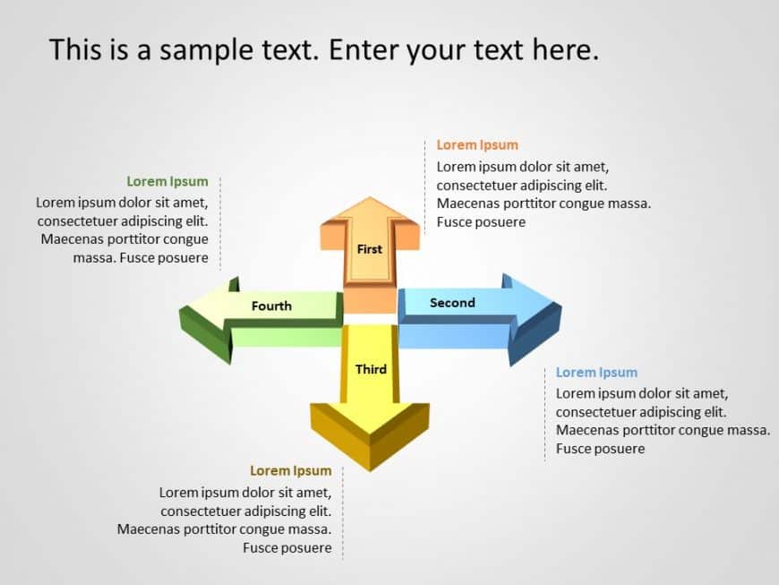 4 Arrows Strategic Imperatives PowerPoint Template