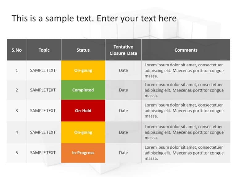 Project Status Update Template Ppt