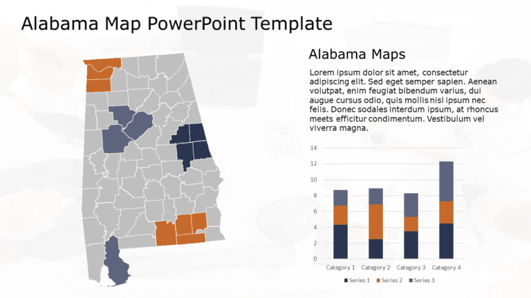 Alabama Map 2 PowerPoint Template & Google Slides Theme