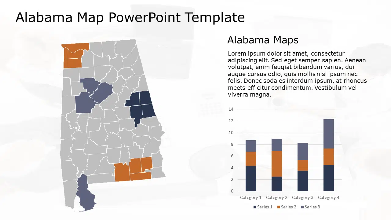 Alabama Map 2 PowerPoint Template & Google Slides Theme