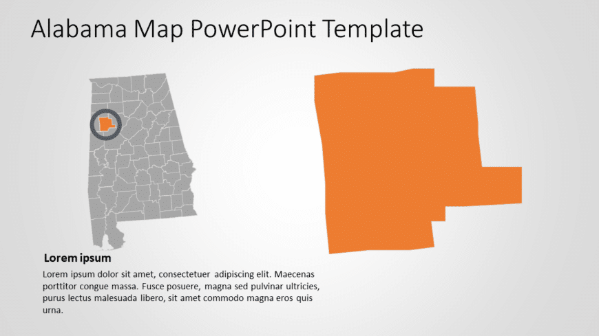 Alabama Map 4 PowerPoint Template