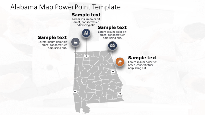 Alabama Map 5 PowerPoint Template