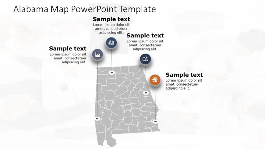 Alabama Map 5 PowerPoint Template