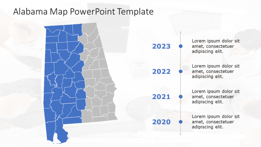 Alabama Map 7 PowerPoint Template
