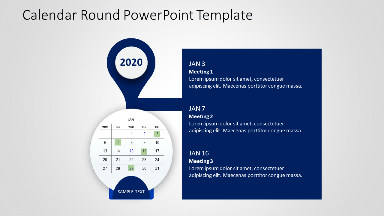 Calendar 2020 Round PowerPoint Template & Google Slides Theme