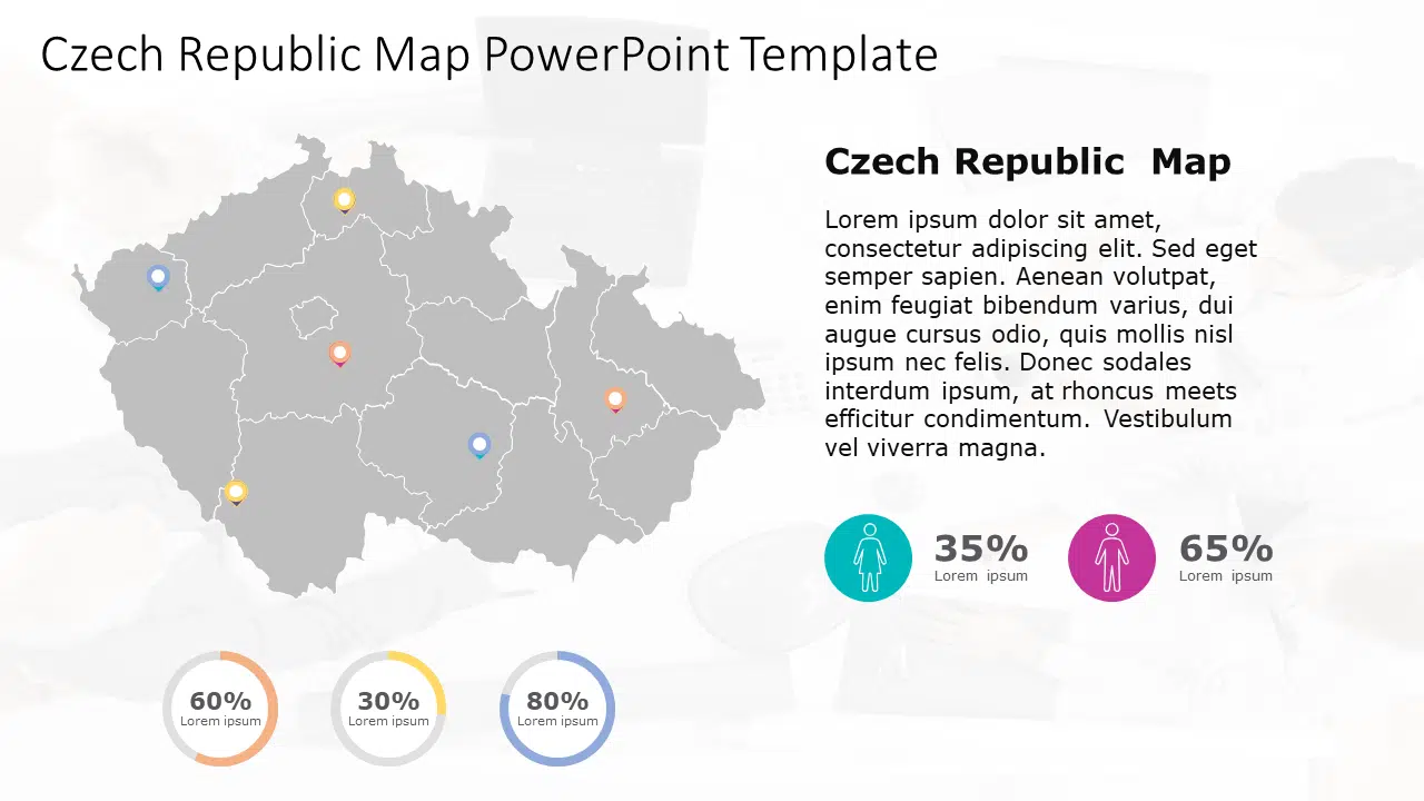 Czech Republic Map 8 PowerPoint Template & Google Slides Theme