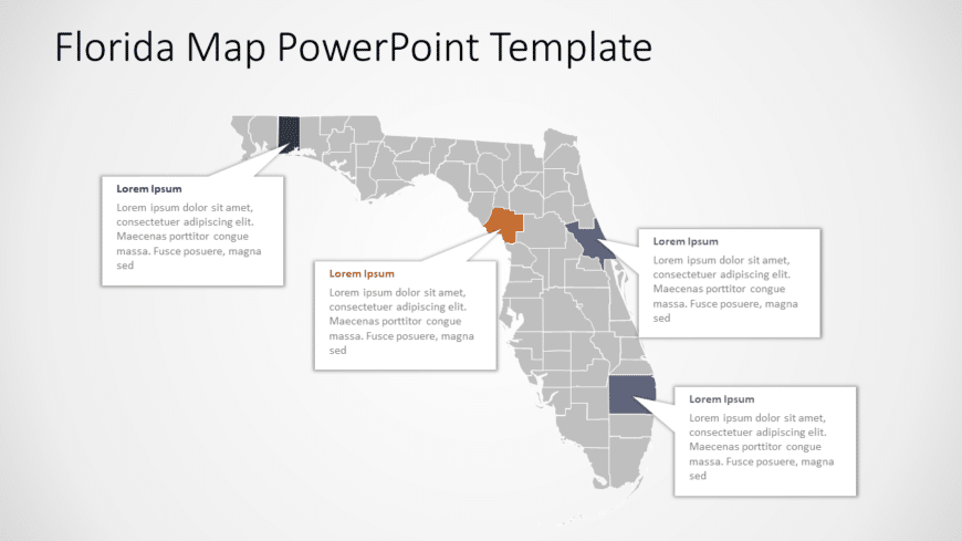 Florida Map 3 PowerPoint Template