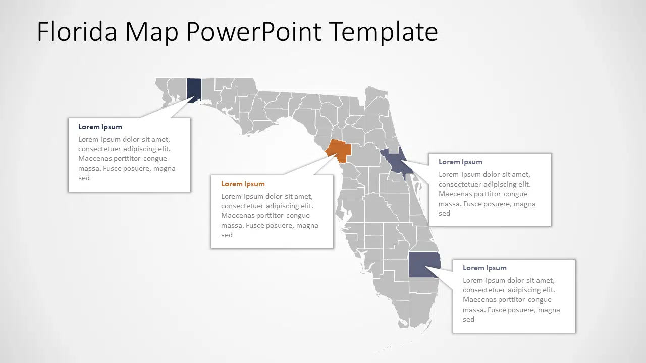 Florida Map 3 PowerPoint Template & Google Slides Theme