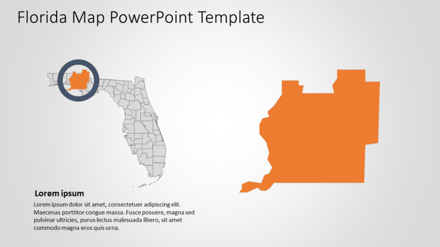 Florida Map 7 PowerPoint Template