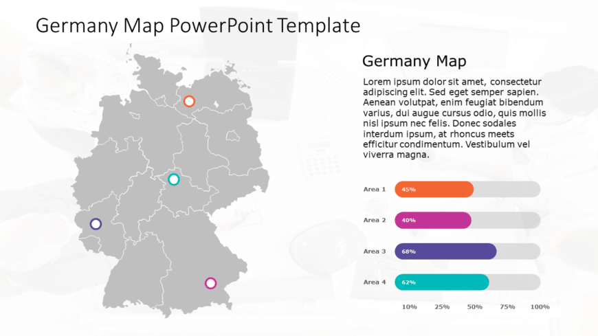 Germany Map 9 PowerPoint Template