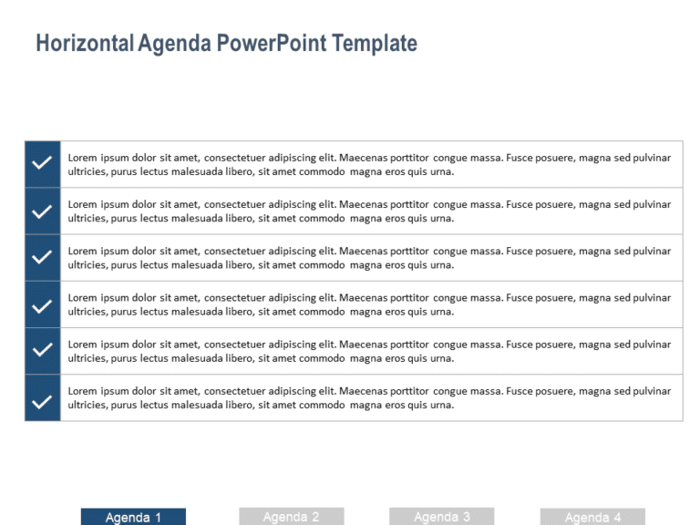 Horizontal Agenda PowerPoint Template & Google Slides Theme