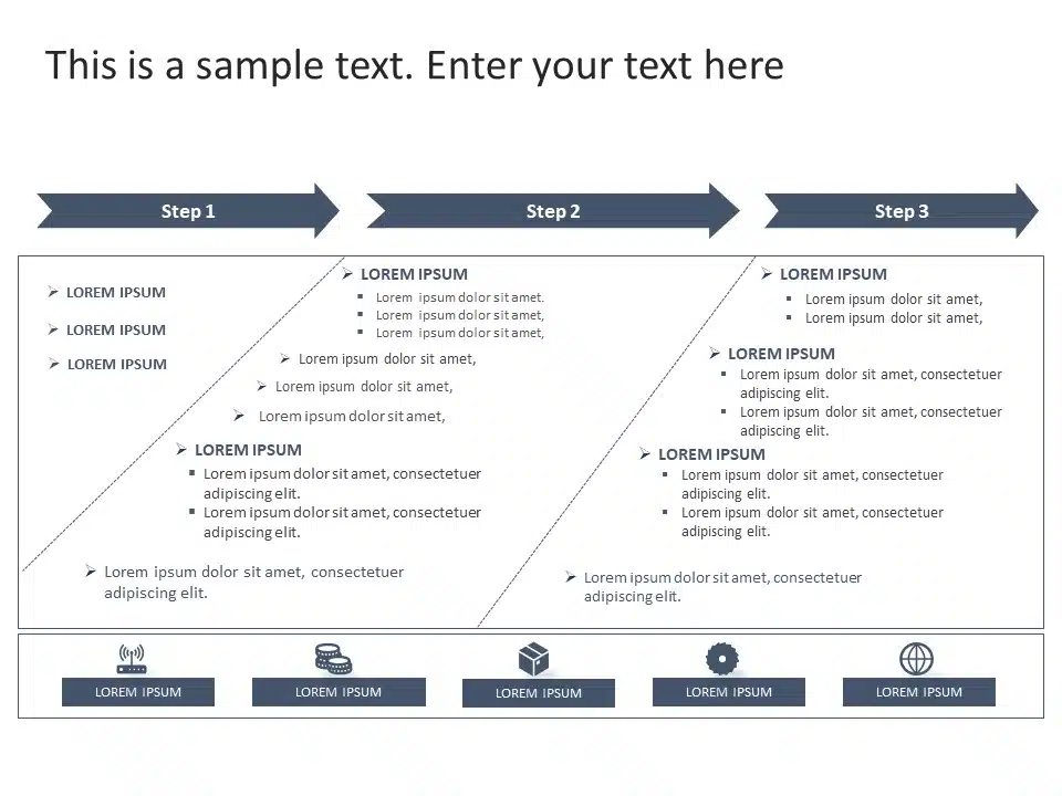 Three-Step Comprehensive Business Roadmap Slide & Google Slides Theme