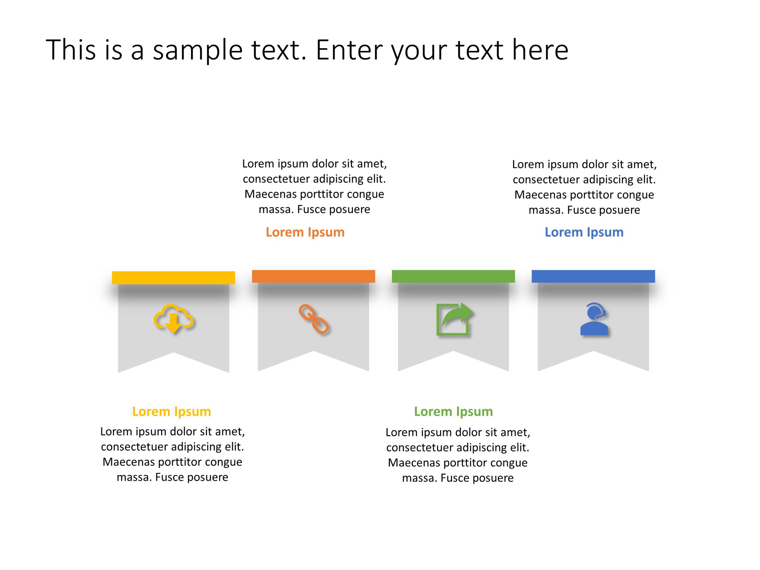 Colorful Ribbon Infographic for Key Metrics Display Powerpoint Template