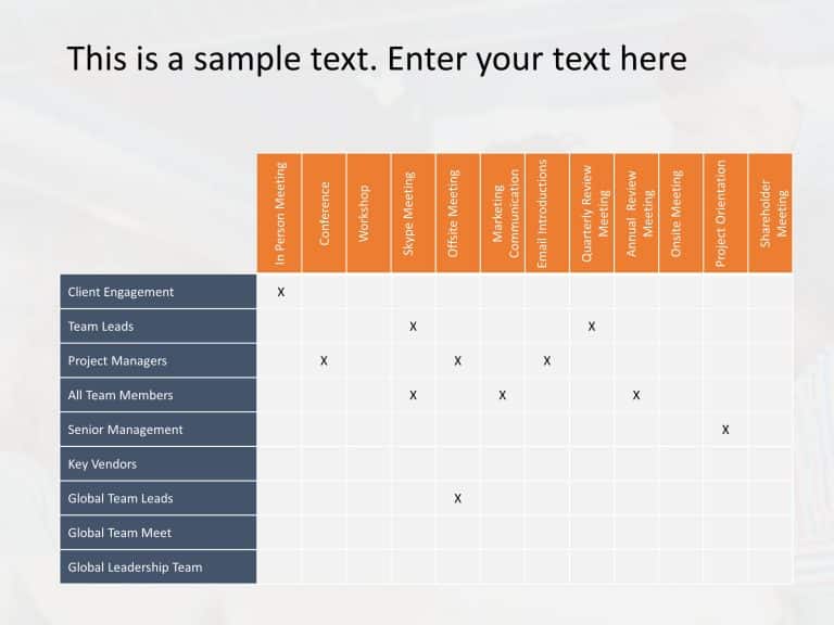 Project Communication Matrix PowerPoint Template & Google Slides Theme