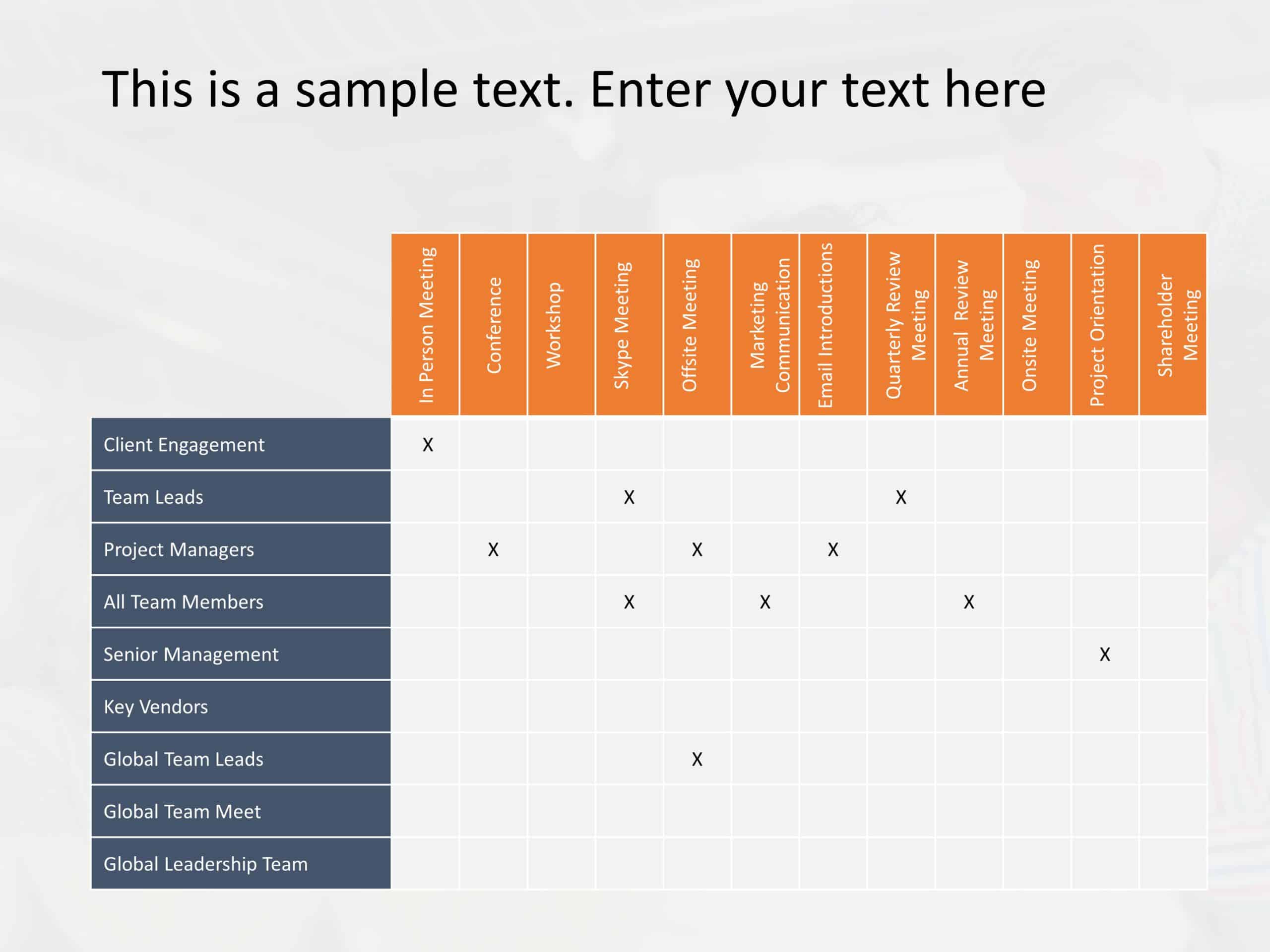 Project Communication Matrix PowerPoint Template