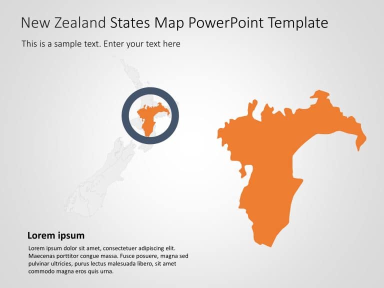 New Zealand Map 5 PowerPoint Template