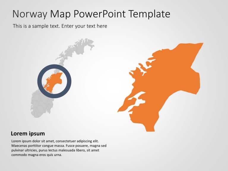 Norway Map 5 PowerPoint Template