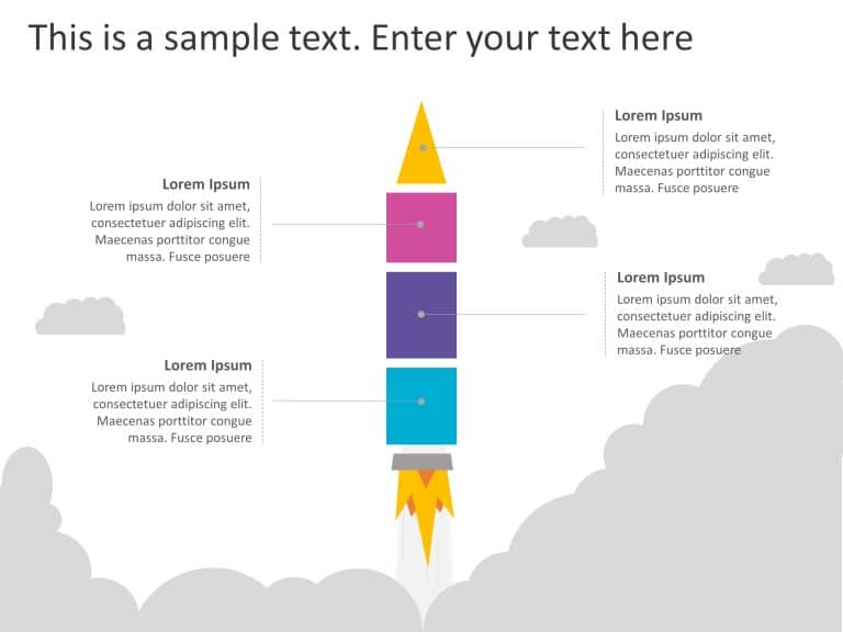 4 Steps Rocket Growth PowerPoint Template & Google Slides Theme