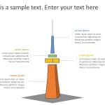 4 Steps Tower Growth PowerPoint Template