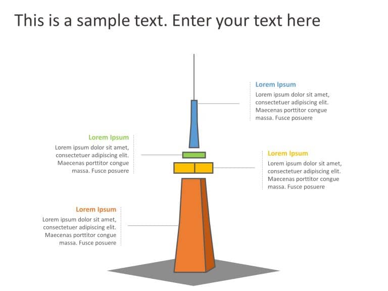 4 Steps Tower Growth PowerPoint Template & Google Slides Theme