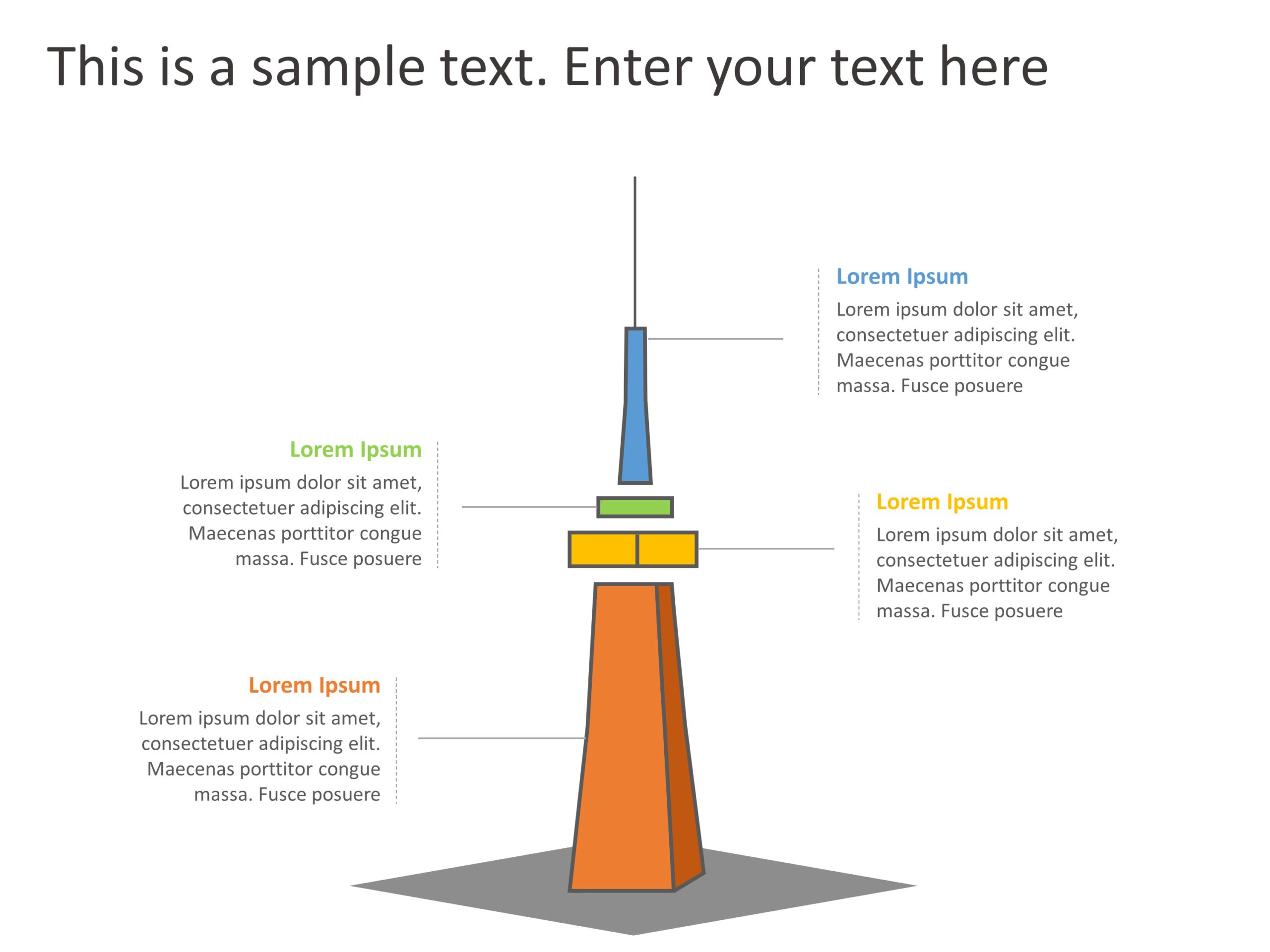 Powerpoint Tower 4 Steps Tower Growth PowerPoint Template