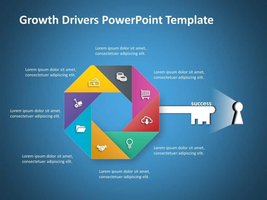 8 Steps Growth Driver PowerPoint Template