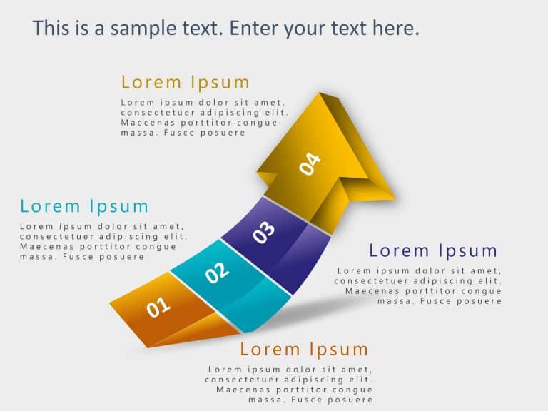 Colorful 3D Arrow Progression Diagram Presentation Template & Google Slides Theme